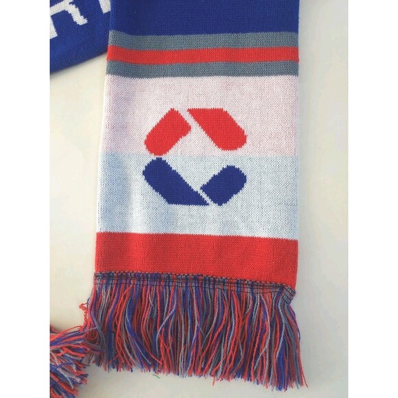 Red, White & Blue Fringed CROSS COUNTRY Scarf 6.5" X 60" - Picture 2 of 4